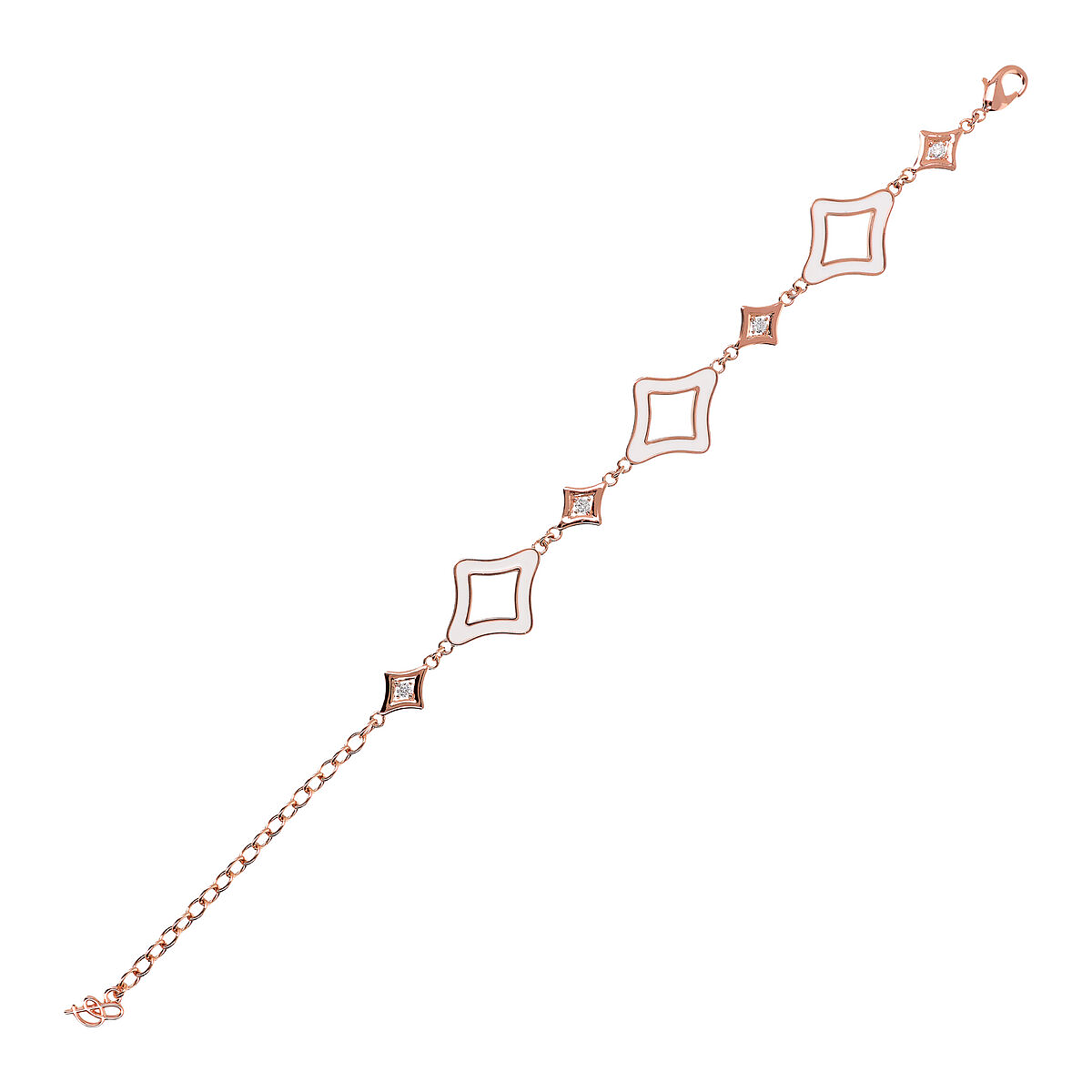 Enamelled Bracelet with Étoile and Light Points in Cubic Zirconia