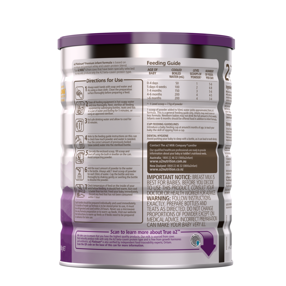 A2 Platinum 1 Premium Infant Formula 900g (Expiry 07/2024)