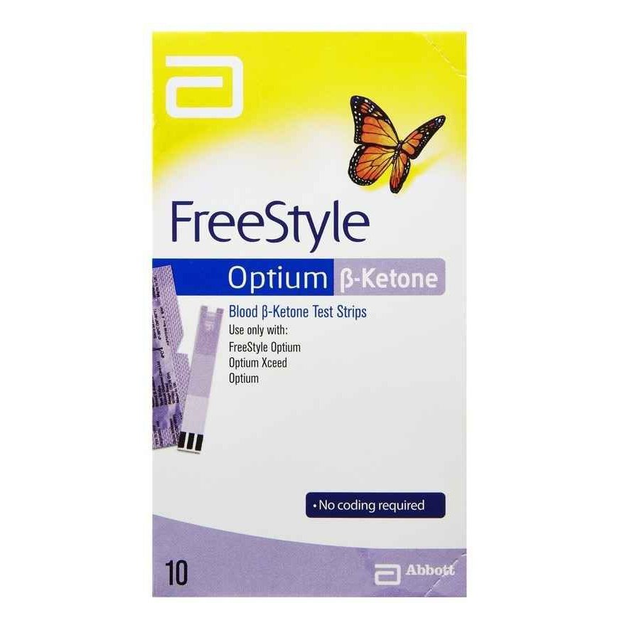 Abbott Freestyle Optium Blood Beta-Ketone Test Strips 10 Strips