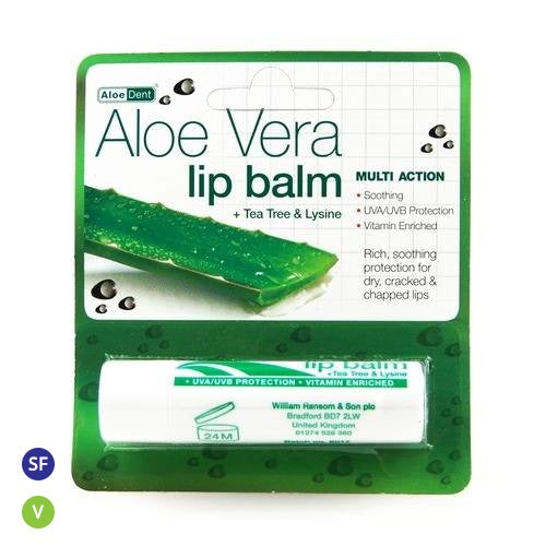 ALOE DENT Lip Balm Aloe Vera With Tea Tree & Lysine 4g