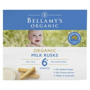 Bellamy's Organic Milk Rusks Teething Rusks 6+ Months 100g