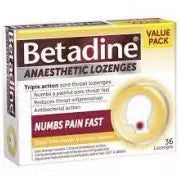 Betadine Anaesthetic Honey & Lemon 36 Lozenges (EXP: 30/06/2024)