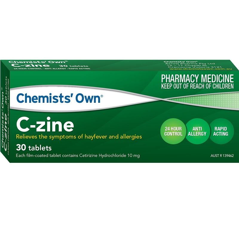 Chemists' Own C-Zine 10mg 30 Tabs (Generic for ZYRTEC)