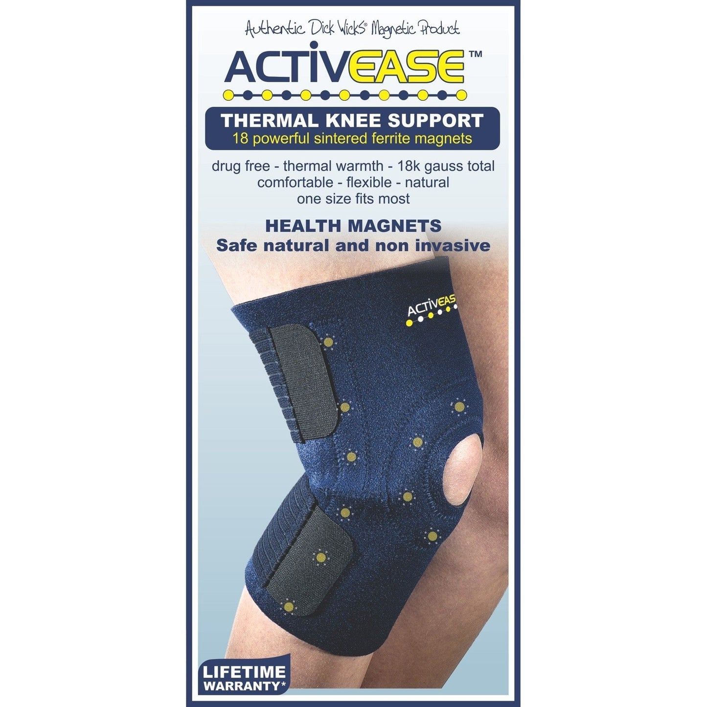 ACTIVEASE THERMAL KNEE SUPPORT WITH MAGNETS BY DICK WICKS