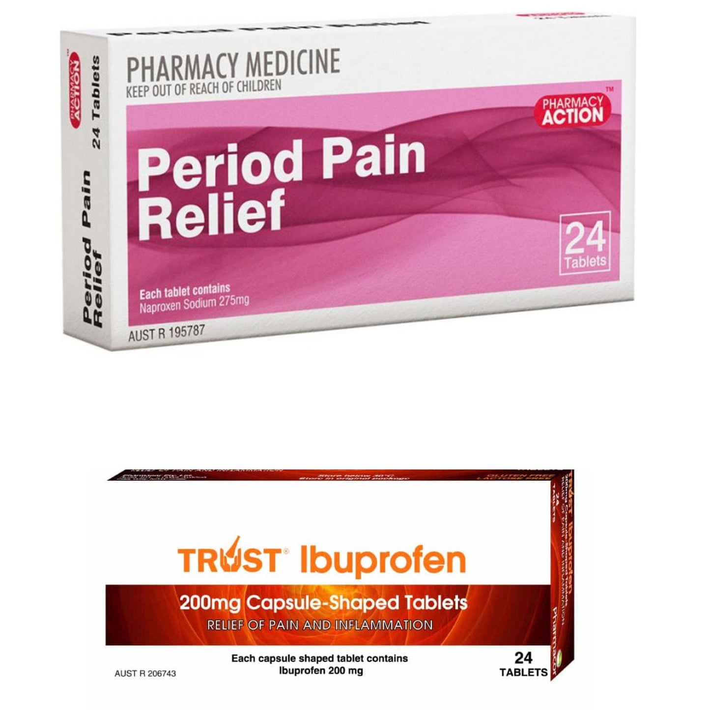 24x Naproxen 275mg (Period Pain Relief) + Ibuprofen 200mg