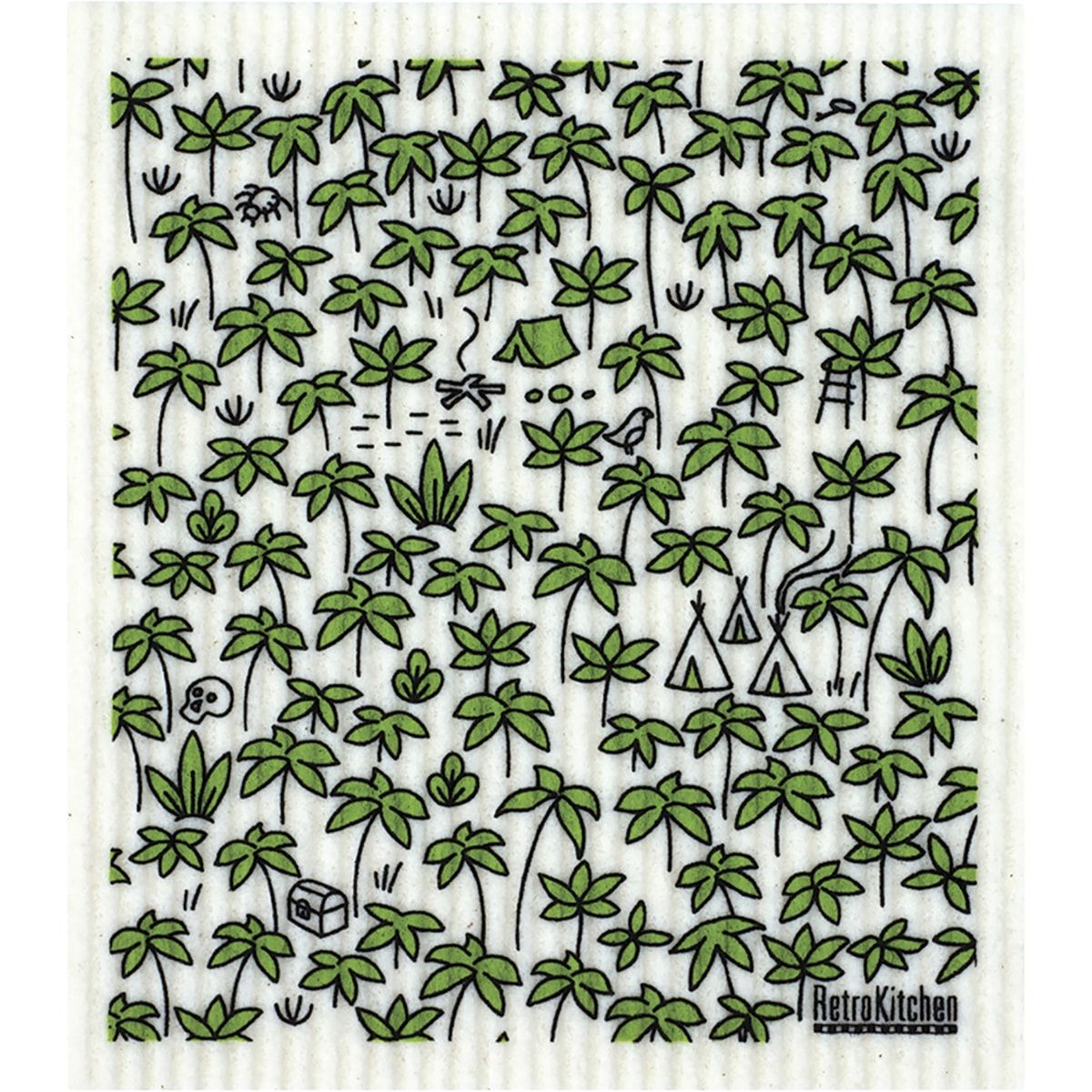 RETROKITCHEN 100% Biodegradable Dishcloth Treasure Hunt 1