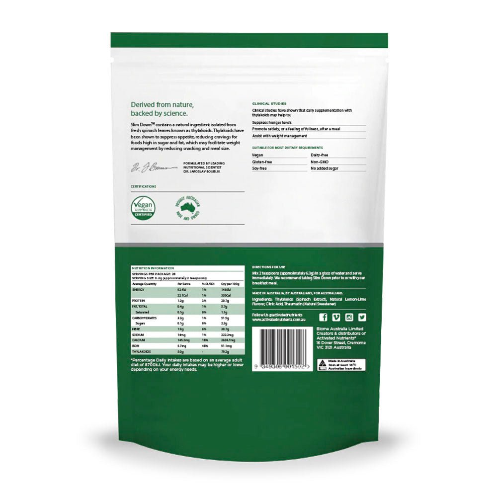 Activated Nutrients Slim Down (Clinically Proven Appetite Control) Lemon-Lime 180g