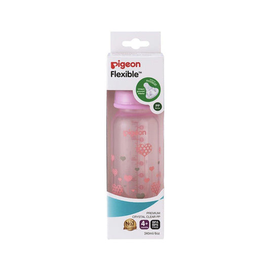 Pigeon Flexible Bottle PP 240mL Pink Heart