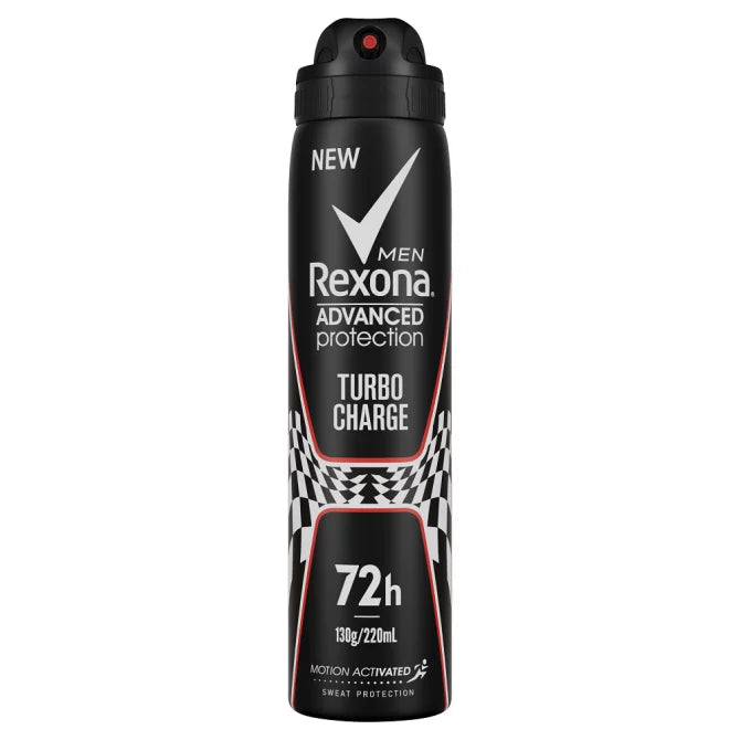 REXONA MEN ADVANCED PROTECTION TURBO CHARGE ANTIPERSPIRANT AEROSOL 220ML