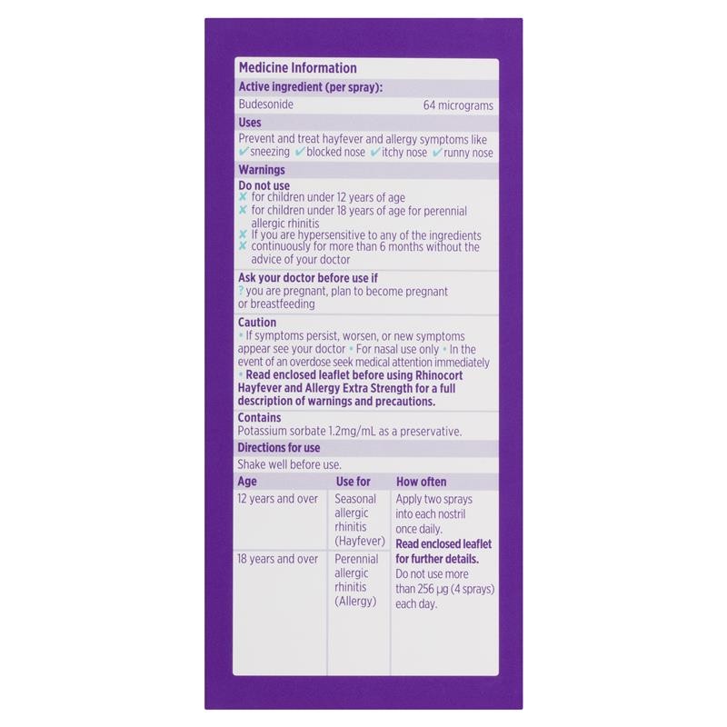 Rhinocort Hayfever & Allergy Extra Strength Nasal Spray 120 doses