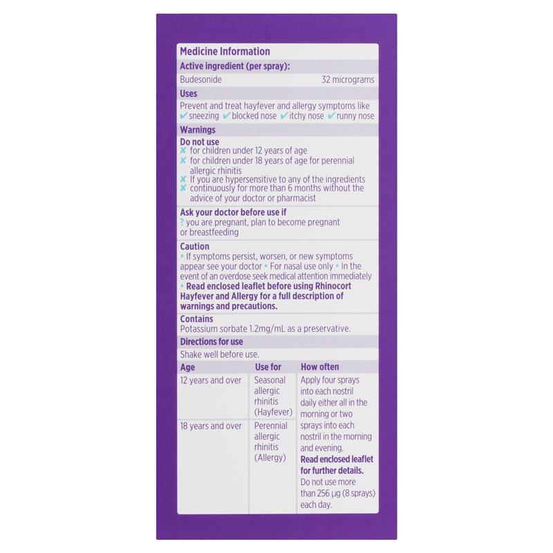 Rhinocort Hayfever & Allergy Original Nasal Spray 120 doses