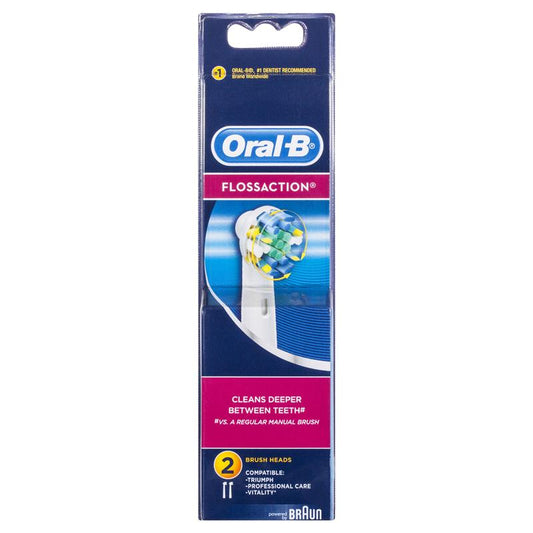 Oral B FlossAction Electric Toothbrush Heads 2 Pack