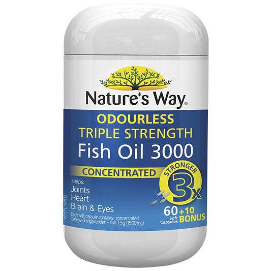 Nature's Way Advanced Omega Triple Strength Fish Oil 60 + 10 Capsules