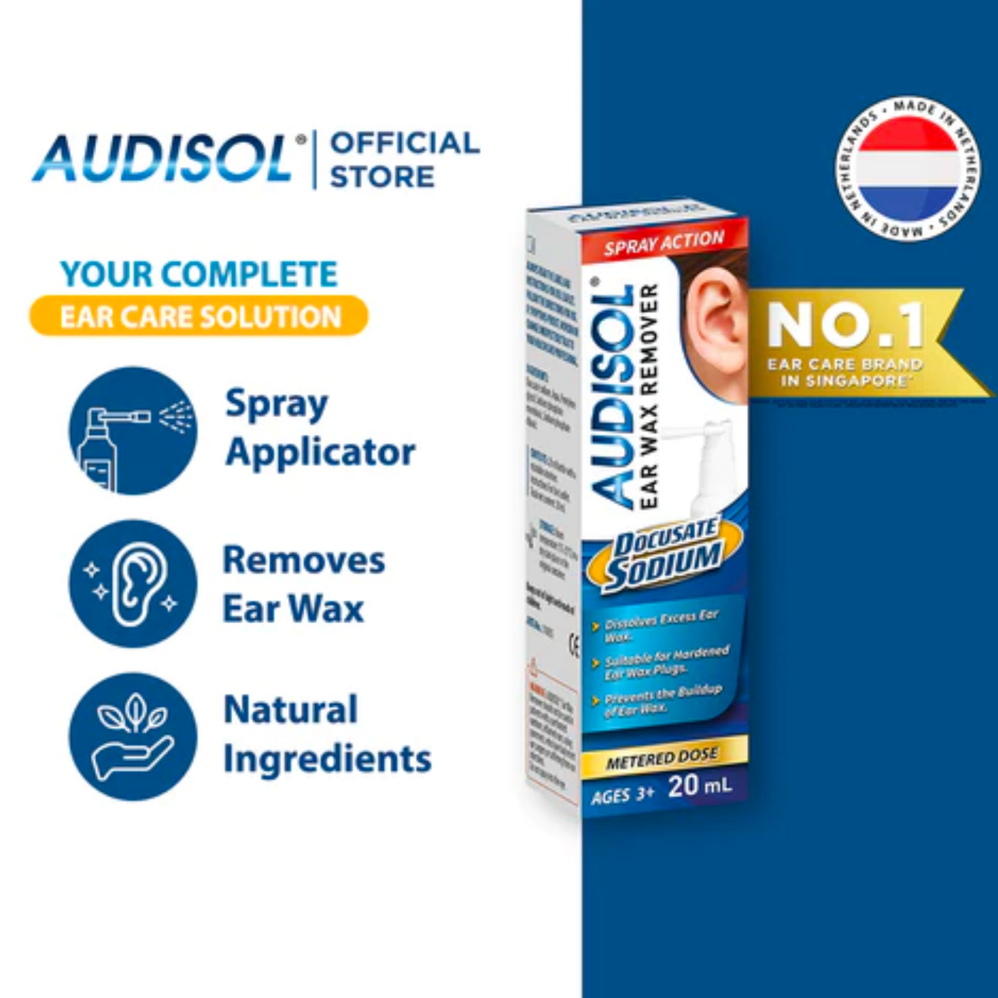 Audisol-D Ear Wax Remover Spray 20mL