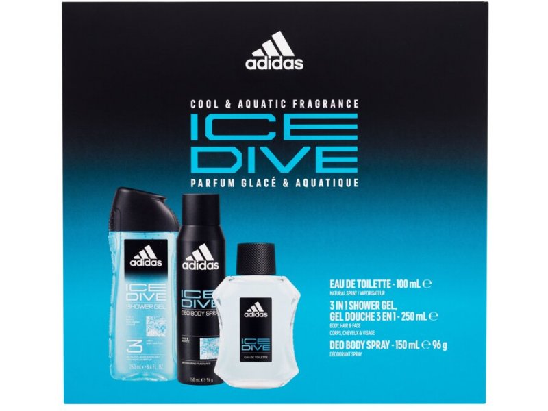 ADIDAS ICE DIVE TRIO GIFT SET EDT 100ML