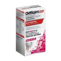 Difflam Plus Sore Throat and Mouth Solution Antiseptic + Anti-Inflammatory Mint Flavour 200ml (EXP: 17/05/2024)