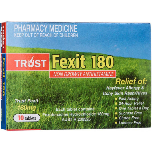 Hayfever Trio - 50x Chemists Own Loratadine + 30x Chemists Own Cetirizine + 10x Trust Fexit 180mg