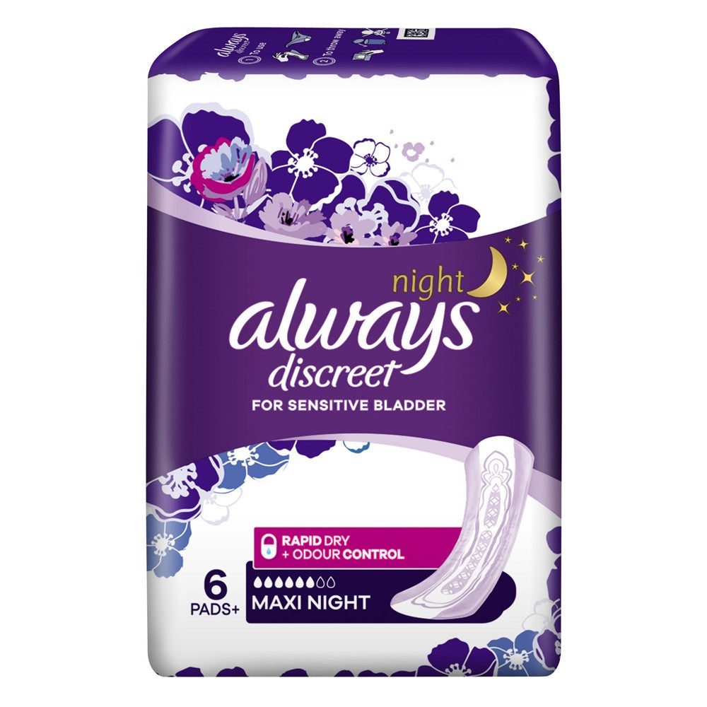 Always Discreet For Sensitive Bladder 6 pads Maxi Night