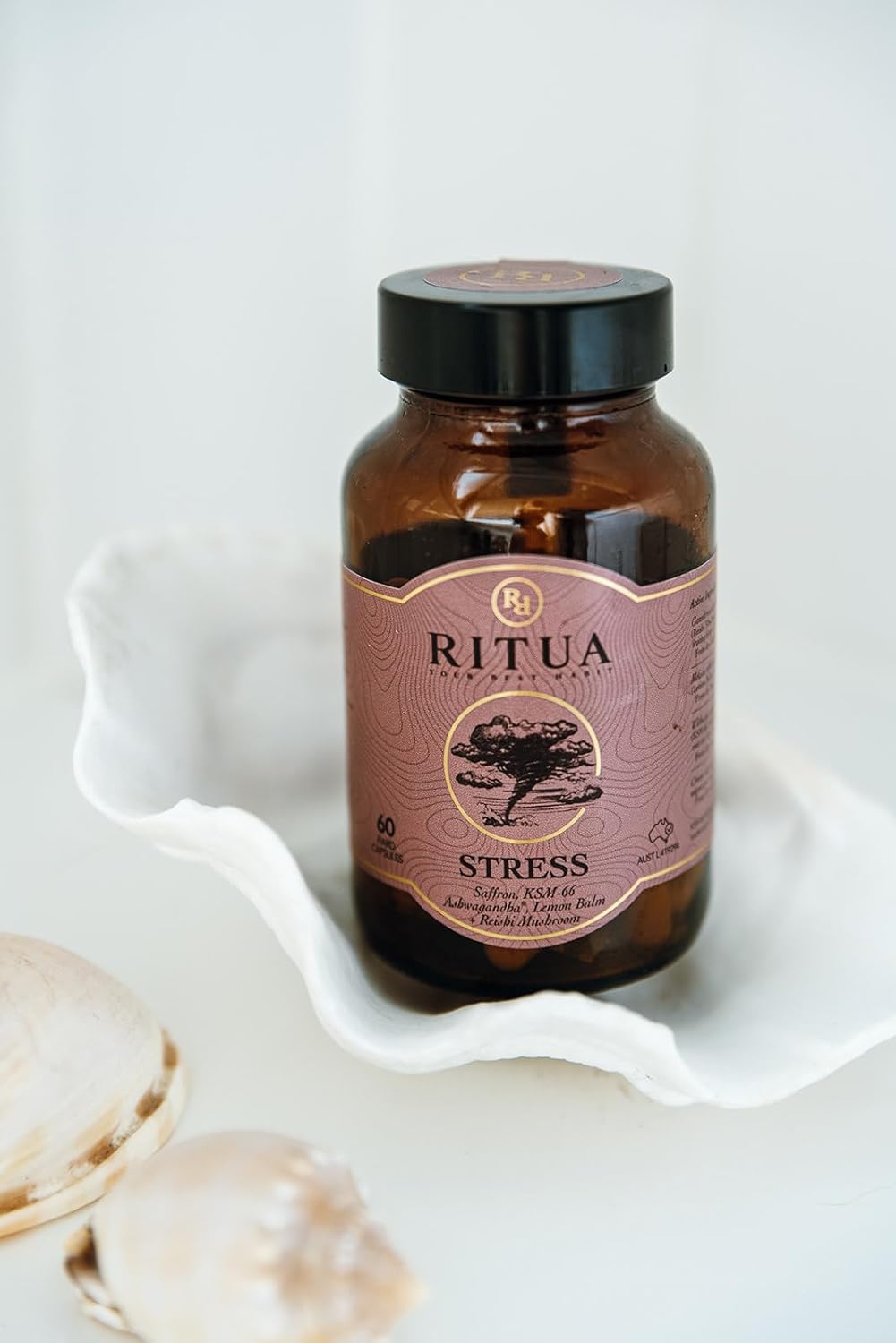 RITUA STRESS Saffron Ashwagandha LemonBalm Reishi 60 Caps