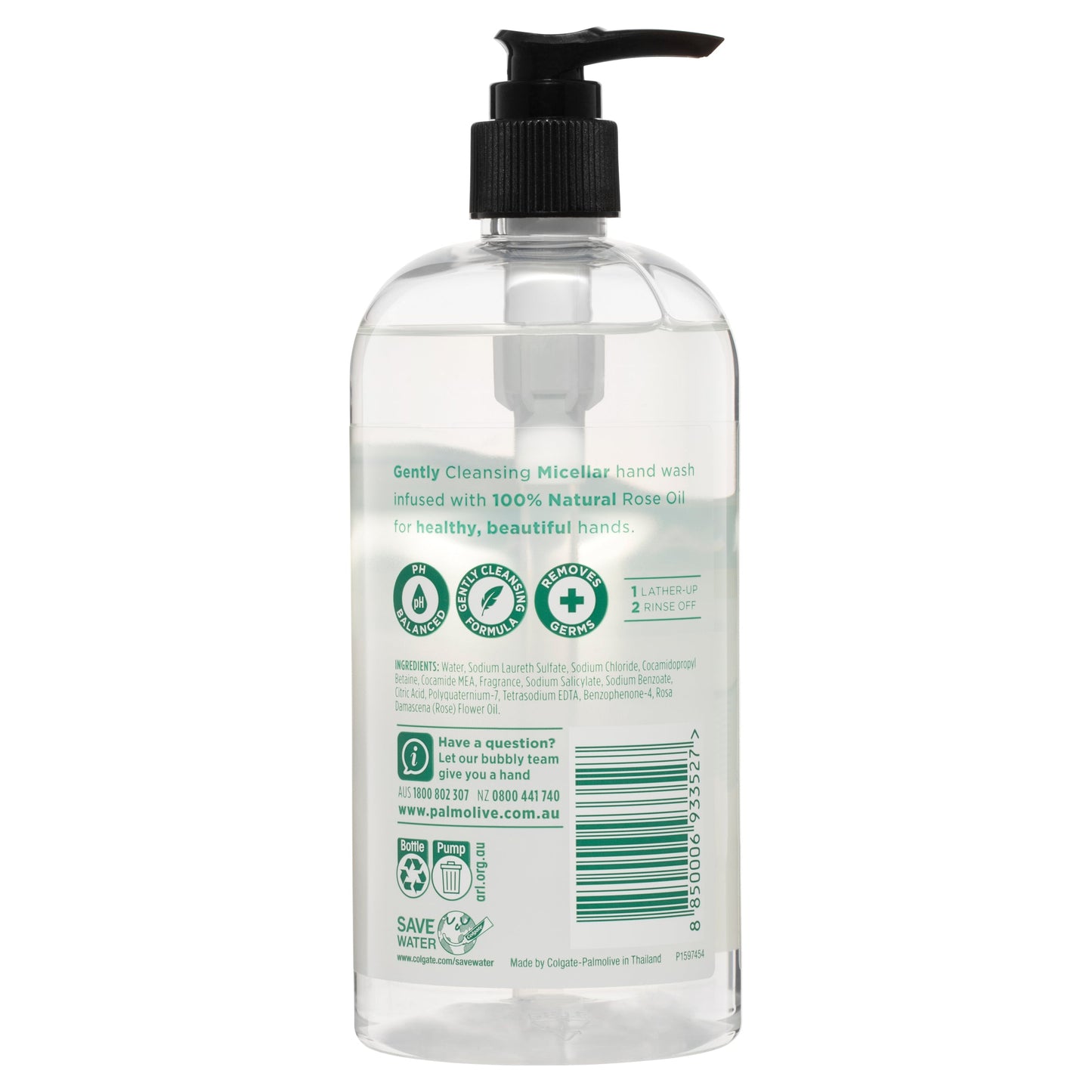 Palmolive Elements Micellar Hand Wash Natural Rose Oil 500mL