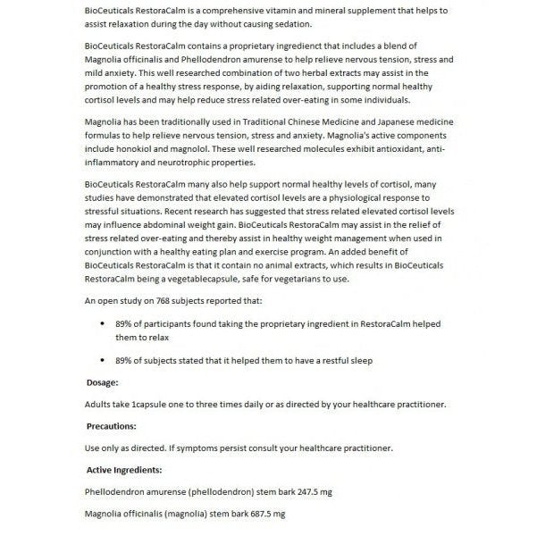 RestoraCalm 60 Tablets