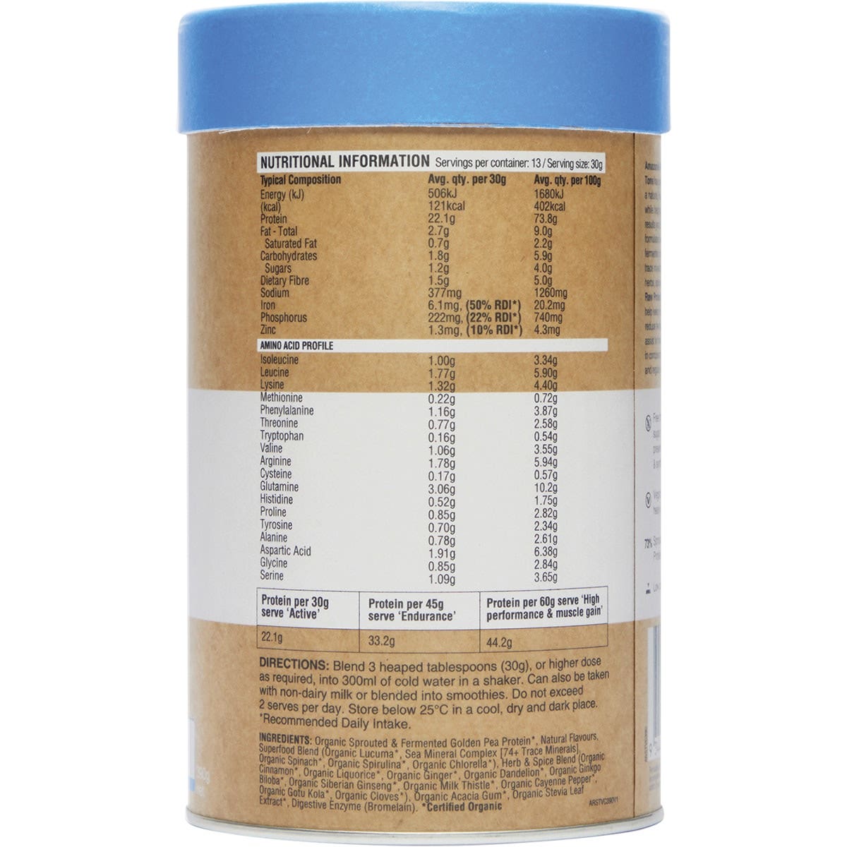 AMAZONIA Raw Protein Slim & Tone Vanilla Cinnamon 390g