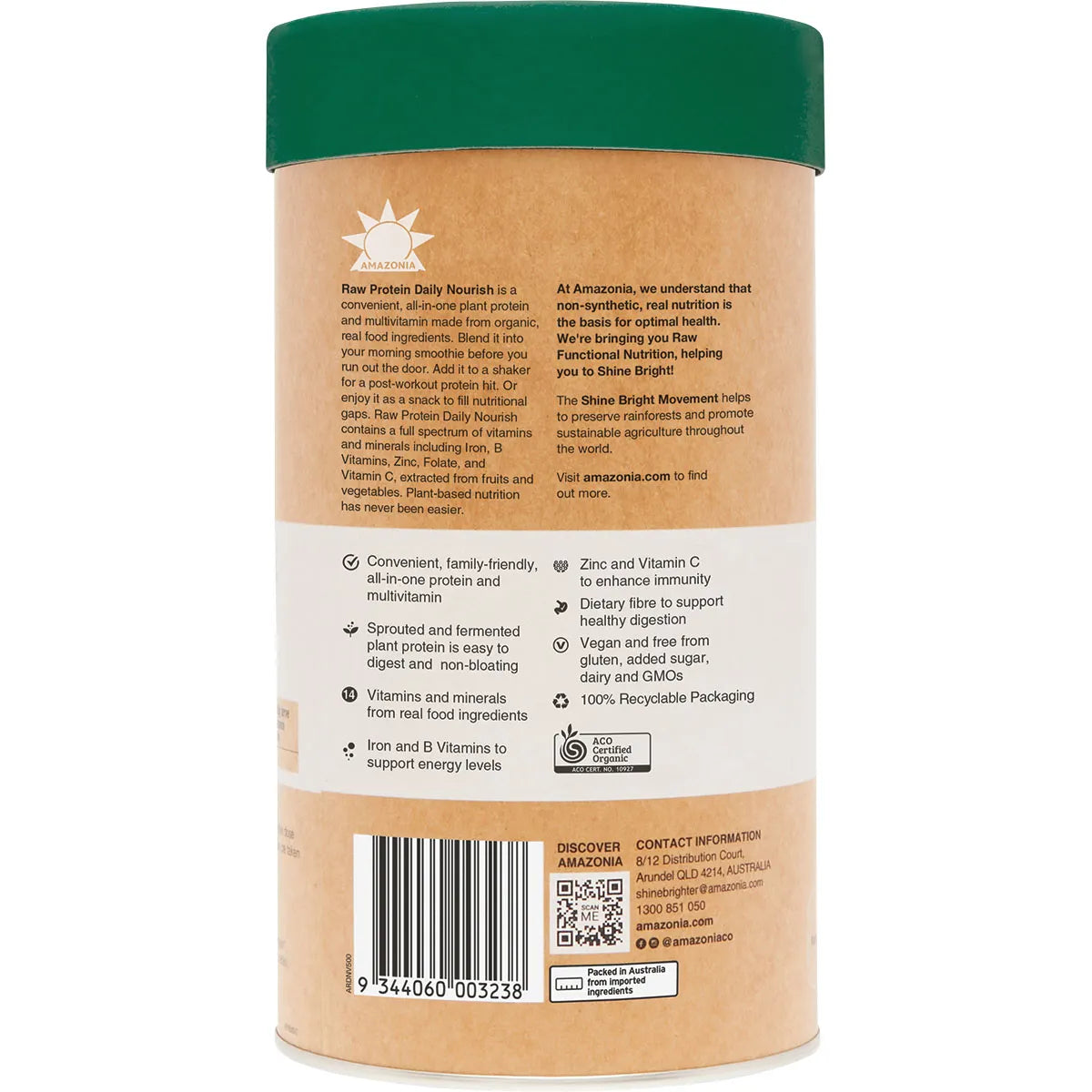 AMAZONIA Raw Protein Daily Nourish Vanilla 500g