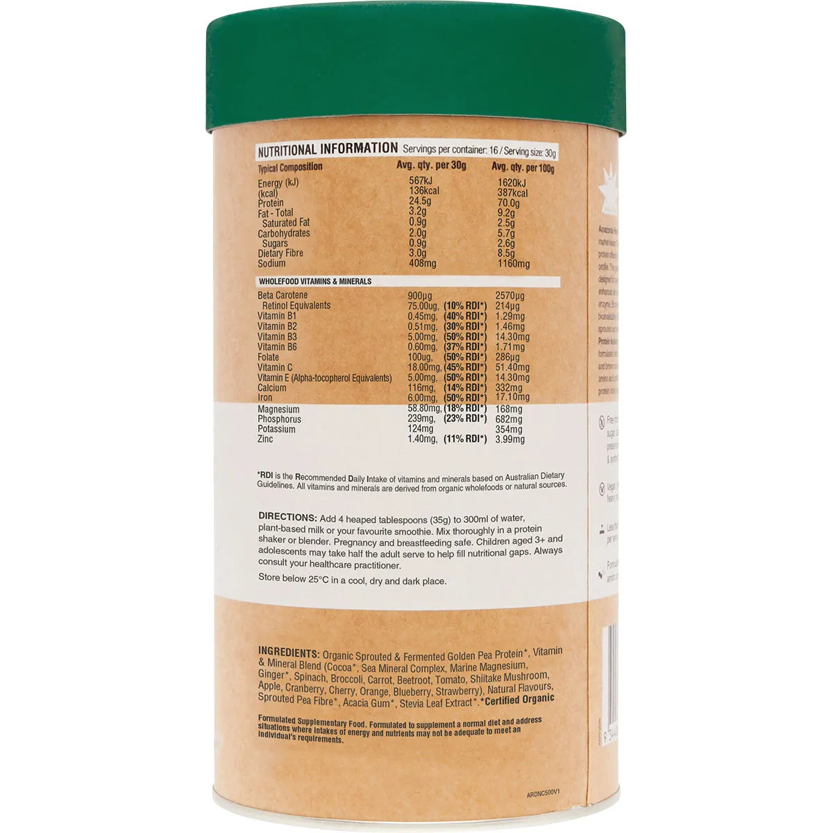 AMAZONIA Raw Protein Daily Nourish Chocolate 500g