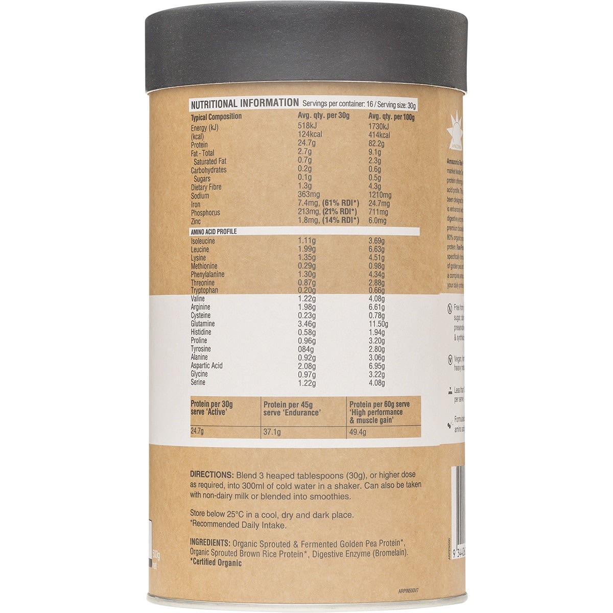 AMAZONIA Raw Protein Isolate Natural 500g