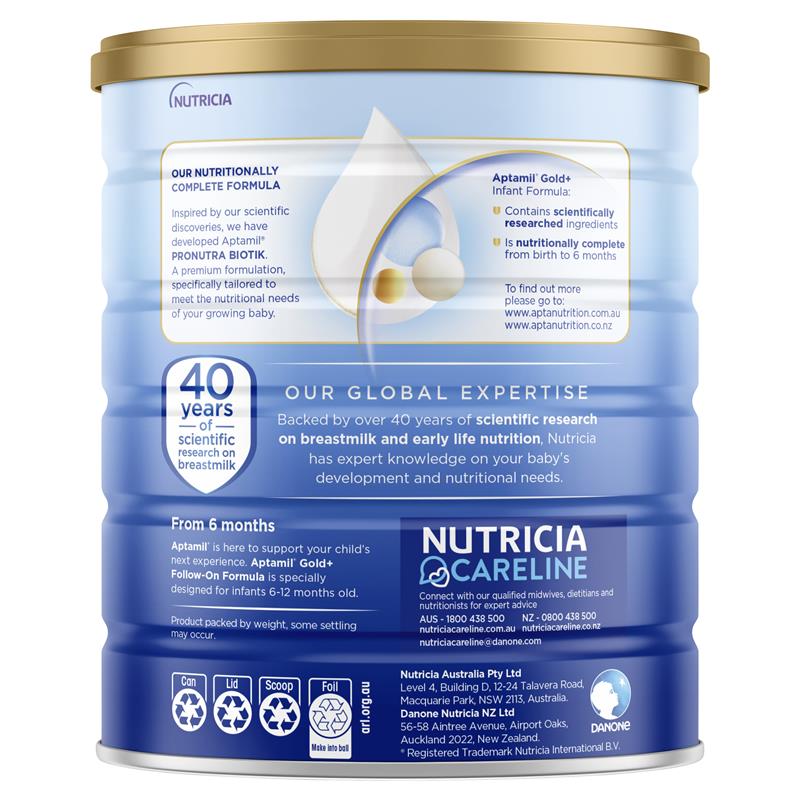 Aptamil Gold+ 1 Baby Infant Formula  From Birth to 6 Months 900g (expiry 12/24)