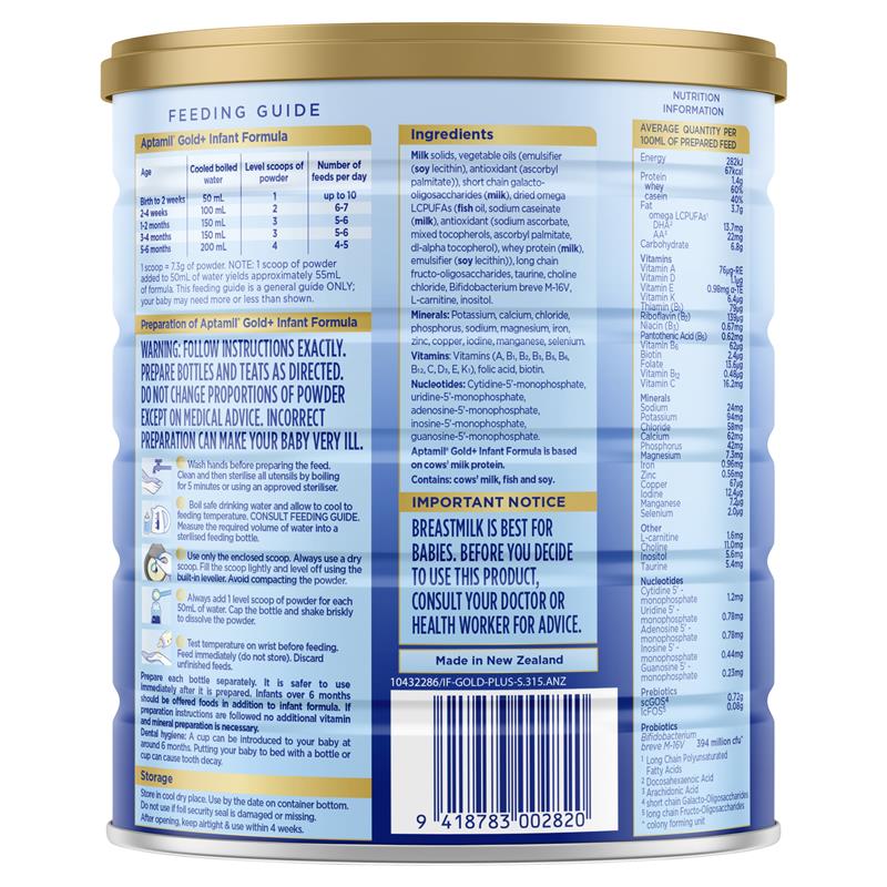 Aptamil Gold+ 1 Baby Infant Formula  From Birth to 6 Months 900g (expiry 12/24)