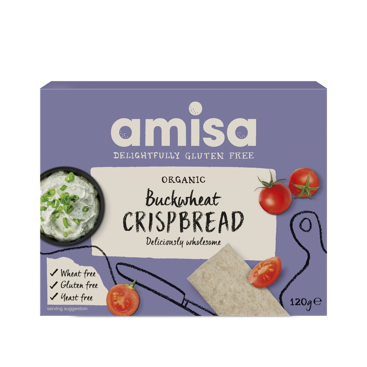 Amisa Organic Crispbread Buckwheat 120g (Pack of 12)