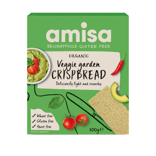 Amisa Organic Crispbread Veggie Garden 100g (Pack of 12)
