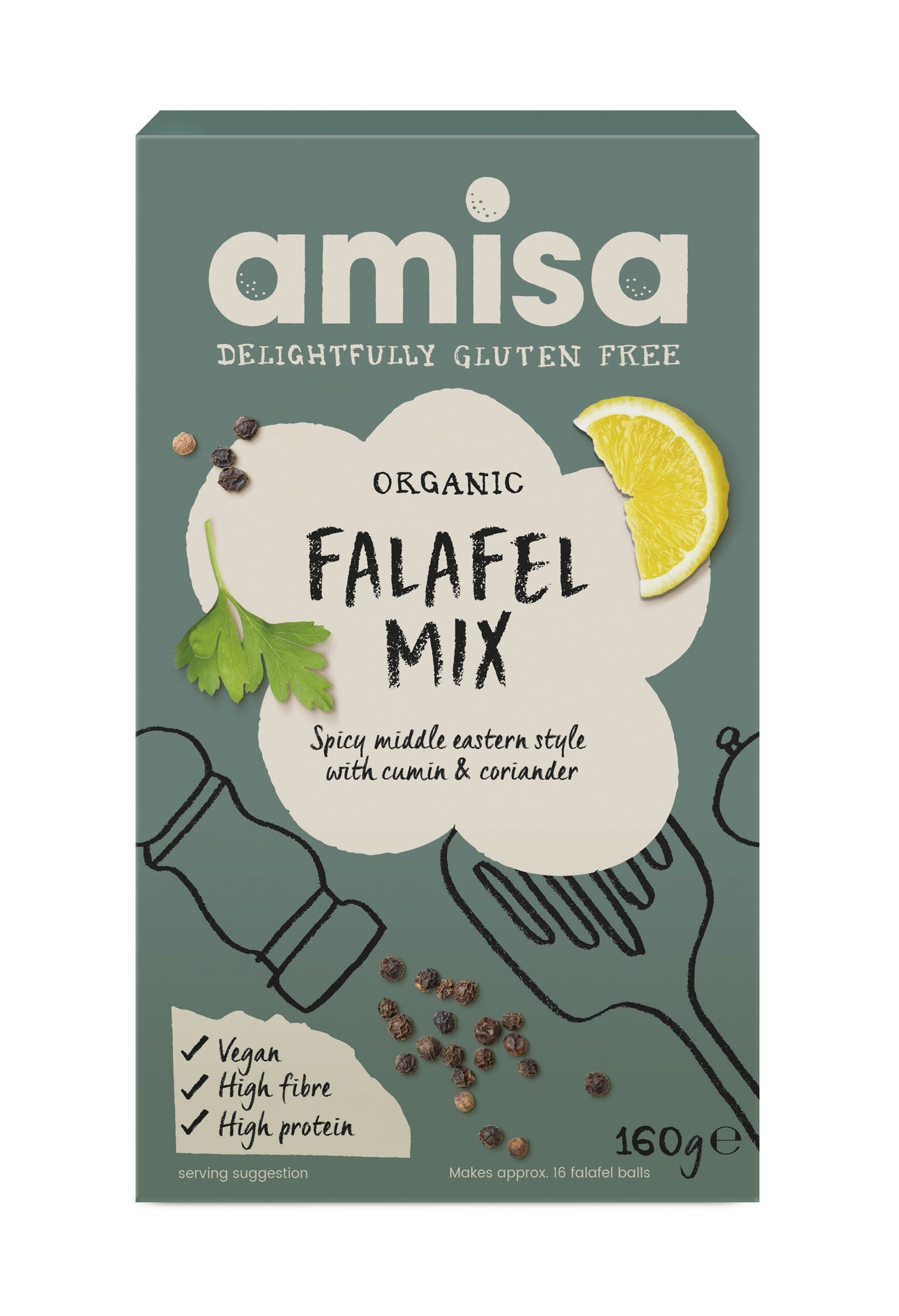 Amisa Organic Falafel Mix 160g (Pack of 6)