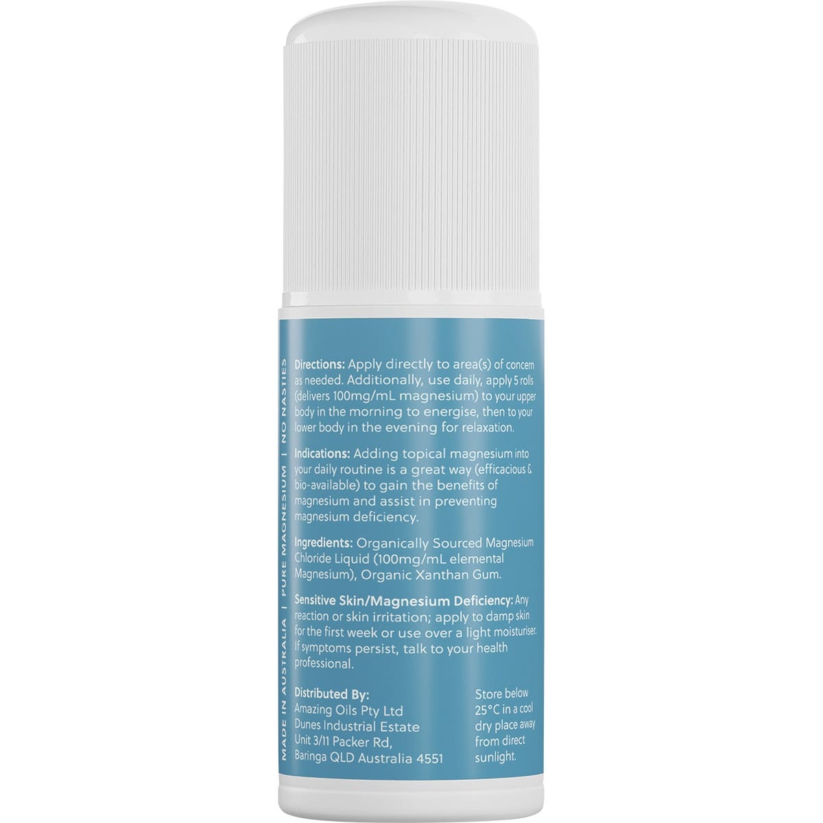 AMAZING OILS Magnesium Daily Gel Pure Magnesium Gel Roll-On 60ml