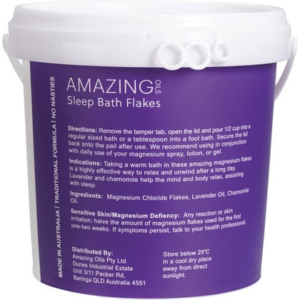 AMAZING OILS Magnesium Sleep Bath Flakes With Lavender & Chamomile 2kg