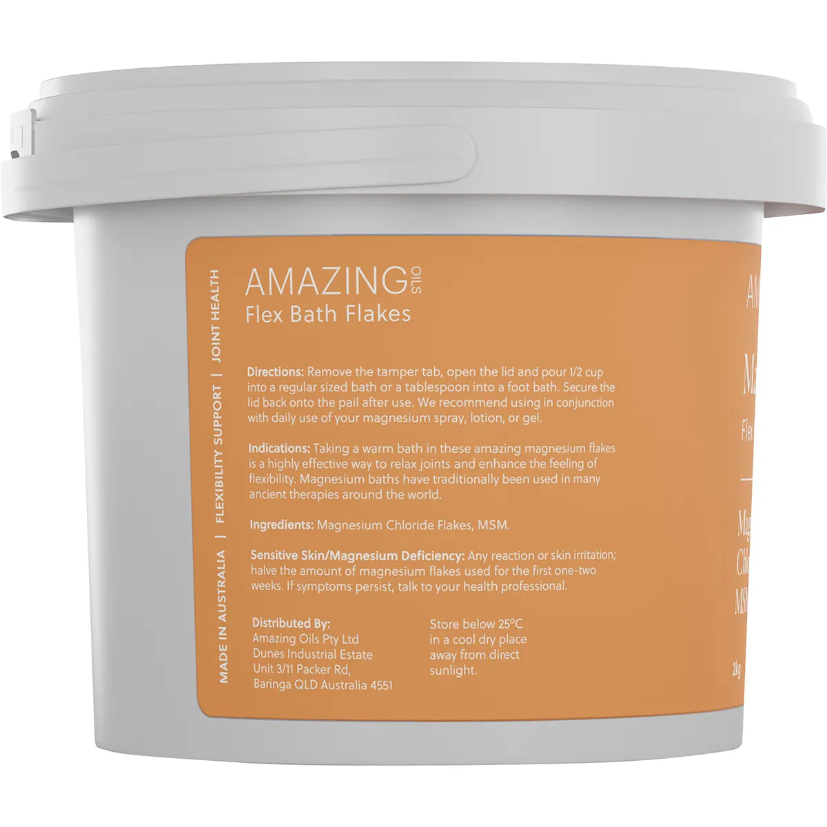 AMAZING OILS Magnesium Flex Bath Flakes Magnesium Chloride & MSM 2kg