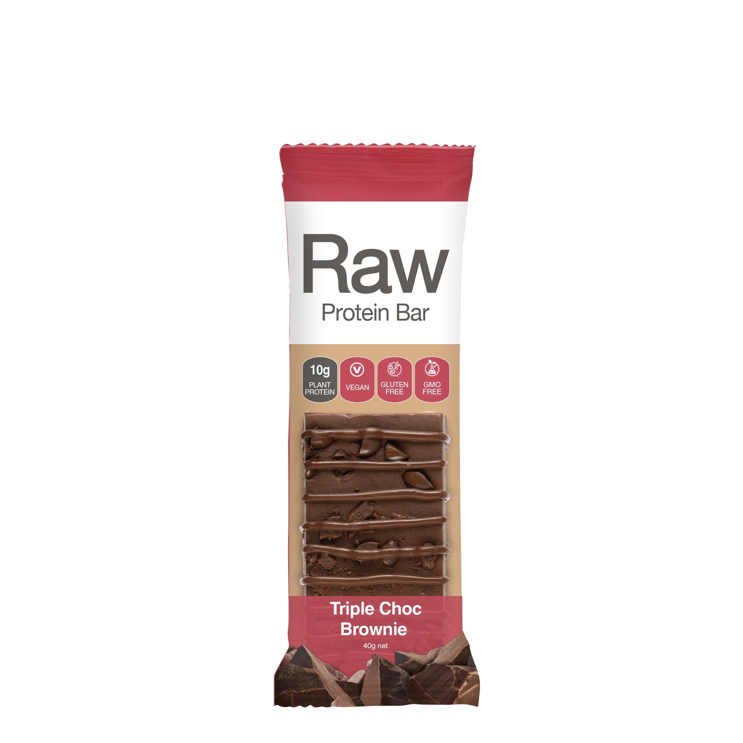 Amazonia Raw Protein Triple Choc Brownie 40g (Pack of 10)