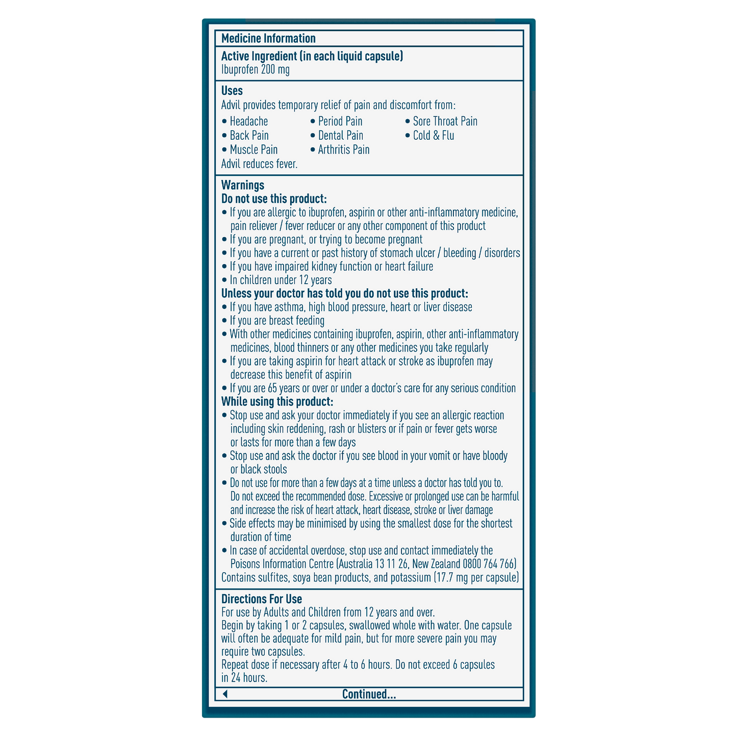 Advil Liquid Capsules for Fast & Effective Pain Relief, 200mg Ibuprofen 20 Pack