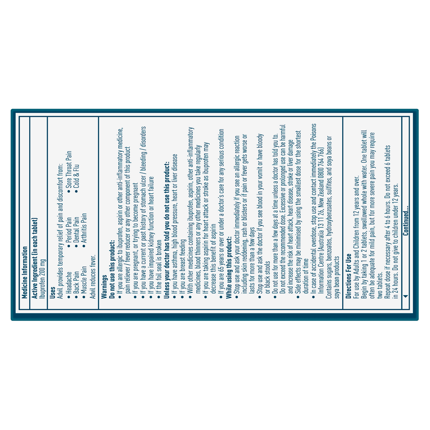 Advil Tablets 200mg Ibuprofen 96 Pack