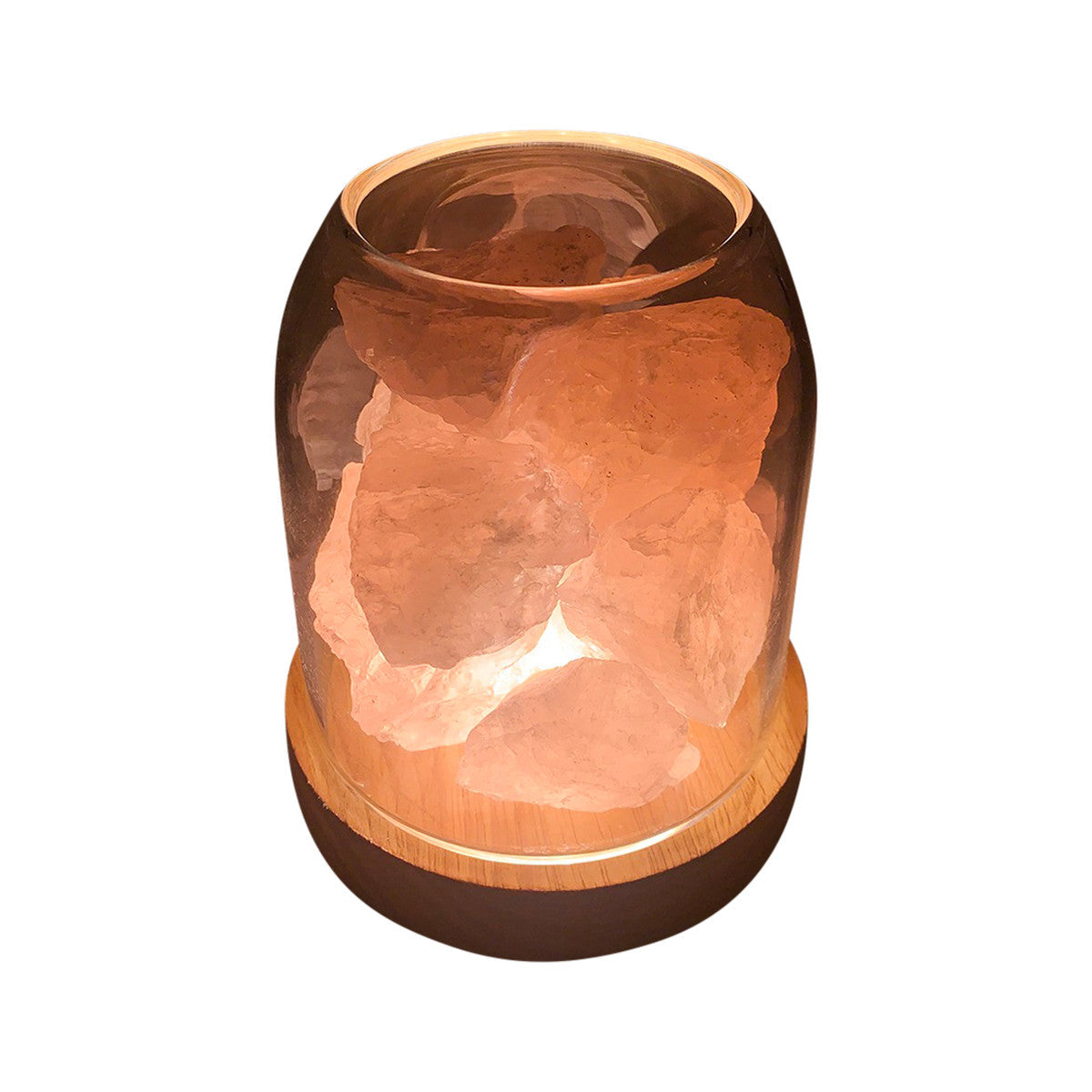 Amrita Court Aurora Crystal Diffuser Wooden Base with Light Rose Quartz