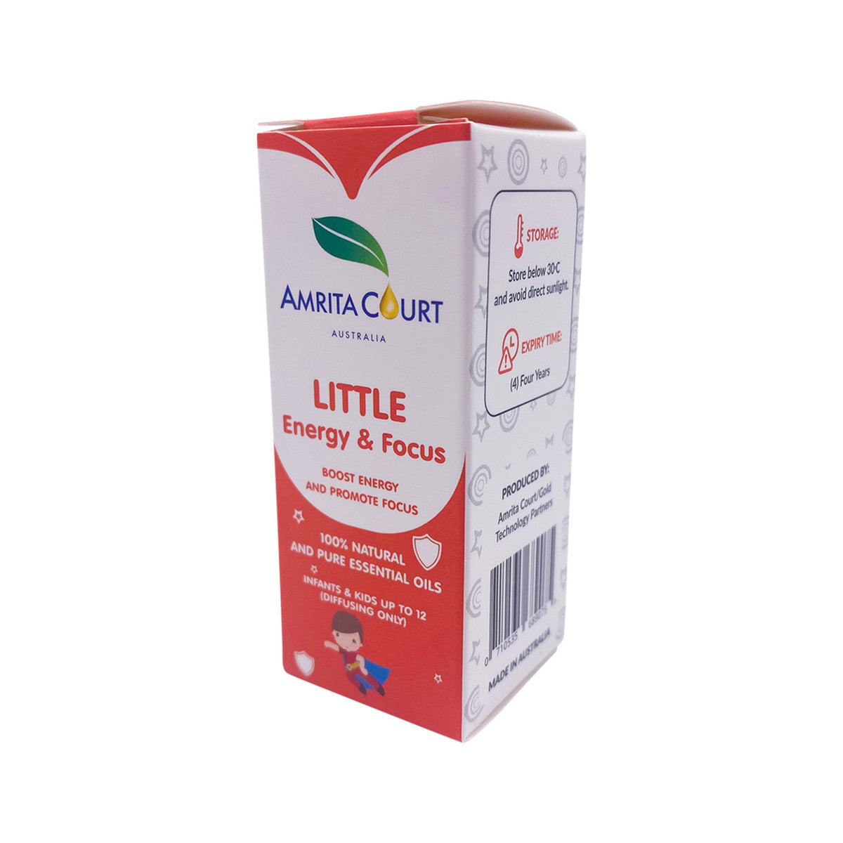 Amrita Court LITTLE 100% Natural & Pure Essential Oil Blend Energy & Focus 10ml