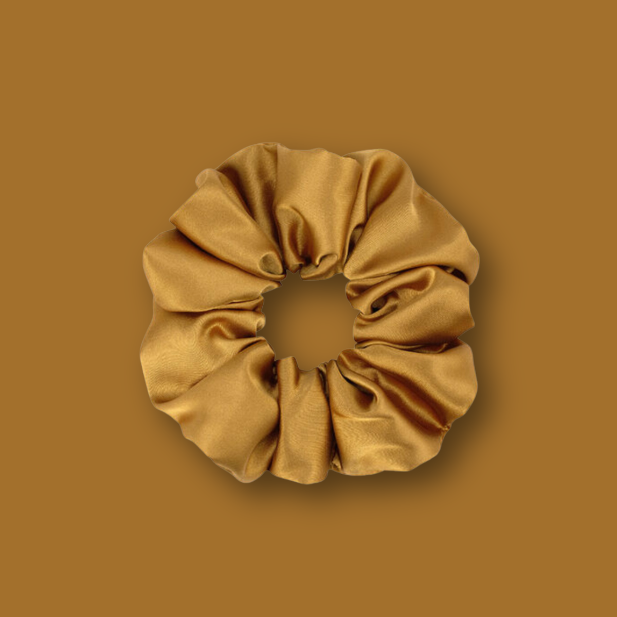 BURNT ORANGE SATIN SCRUNCHIE - 1 PK