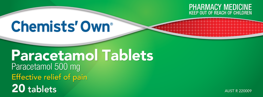 20 x  Paracetamol Tablets, Chemists' Own.  Paracetamol 500mg