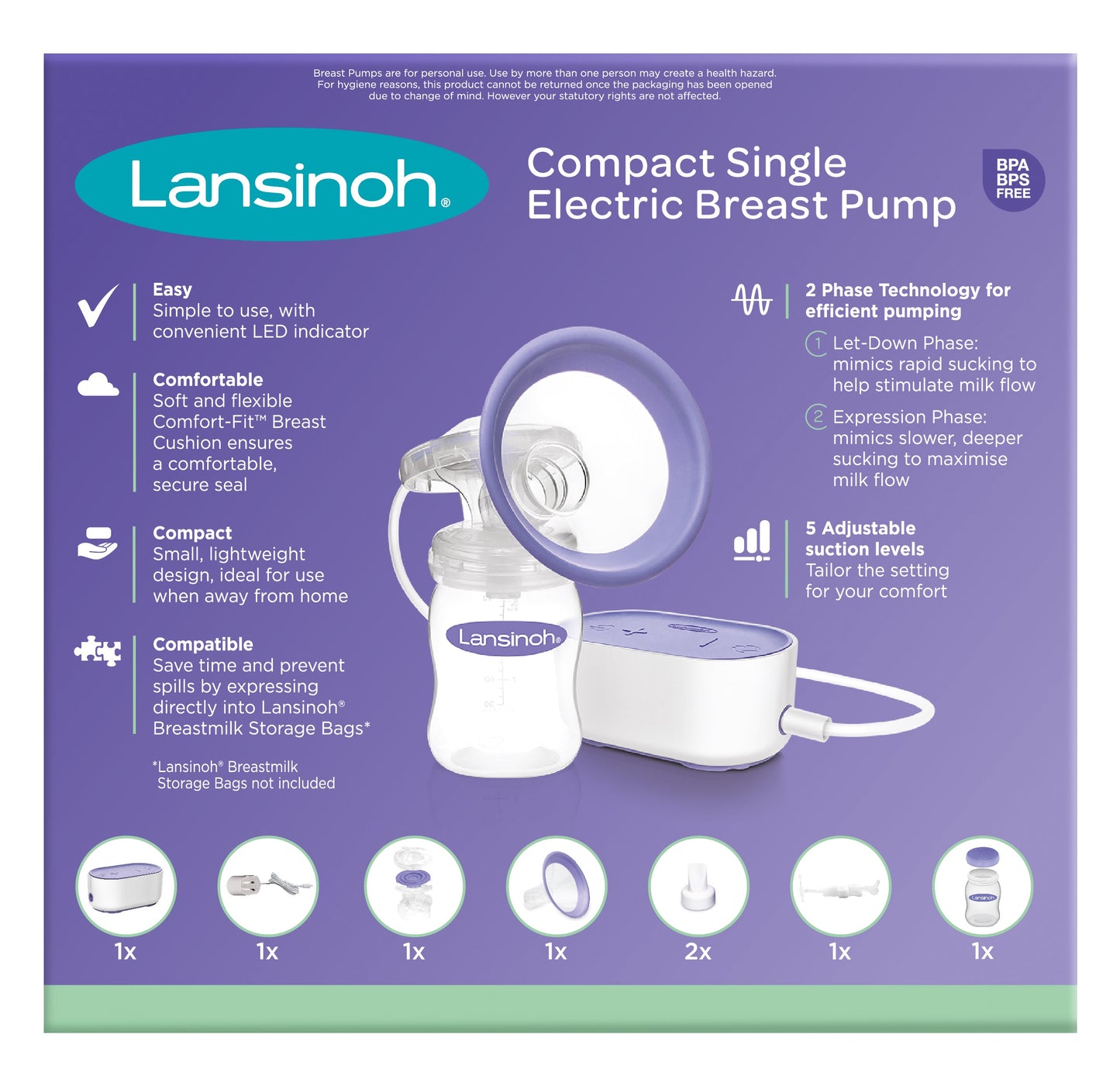Lansinoh Compact Single Electric Breast Pump