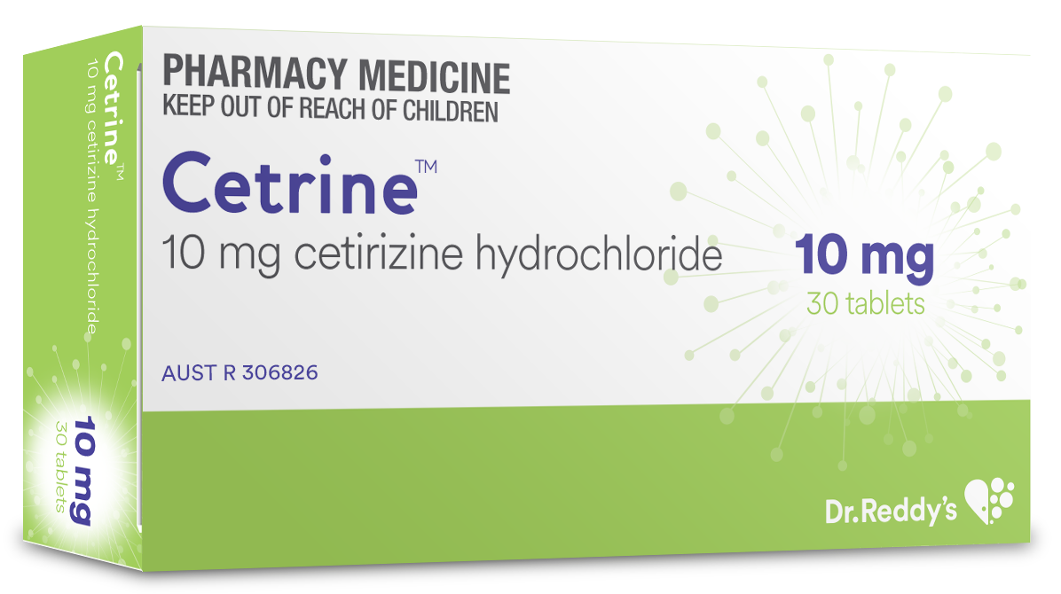 30x Cetirizine 10mg (Cetrine) Dr Reddy's