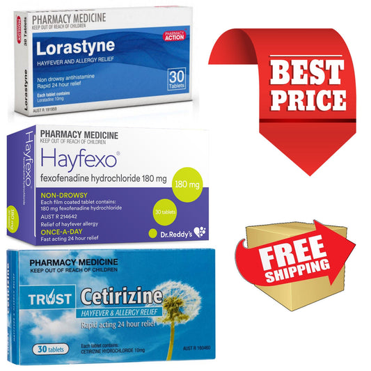 30x Hayfexo + 30x Lorastyne + 30x Cetirizine Combo