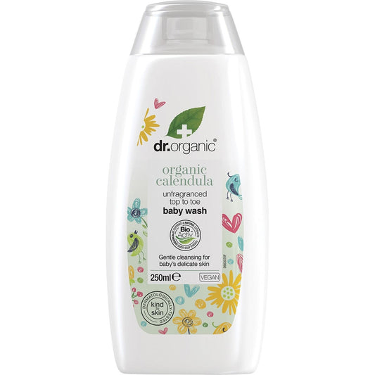 DR ORGANIC Unfragranced Top To Toe Baby Wash Organic Calendula 250ml