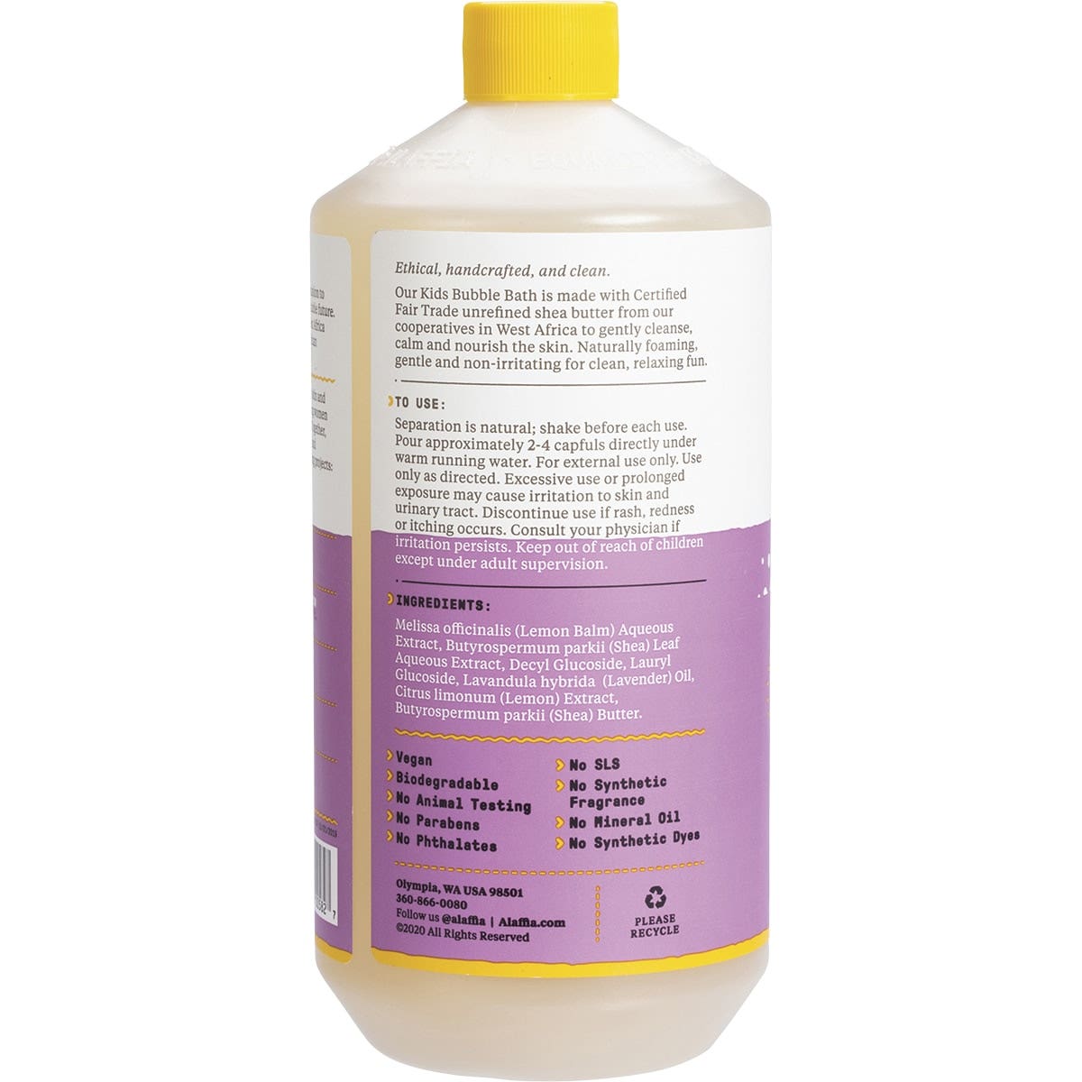 ALAFFIA Kids Bubble Bath Lemon Lavender 950ml