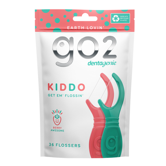 GO2 DENTAGENIE KIDDO GET EM FLOSSIN FLOSSERS BERRY 36 PACK